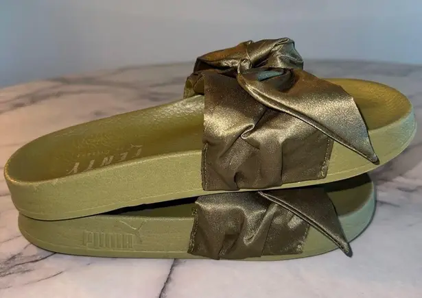 2017 Fenty Puma Olive Bow Slide Rihanna uk5 us7 8 Slides Sandals Shoes Green Size 7