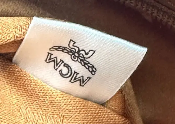 MCM VISETOS SIGNATURE LEATHER COGNAC SATCHEL MEDIUM