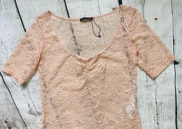 ZARA Peach Lace Bodysuit NWOT