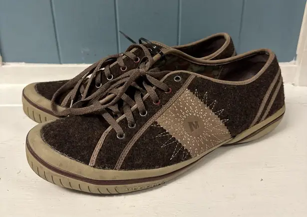 Merrell Star Wool Shoes Womens 10 Brown Wool Lace Up Low Top Casual Sneakers
