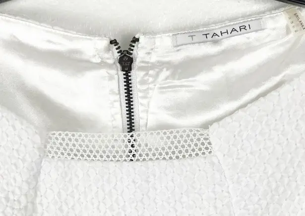 T Tahari Maylin White Lined Sleeveless Exposed Back Zipper Dress, Size 2
