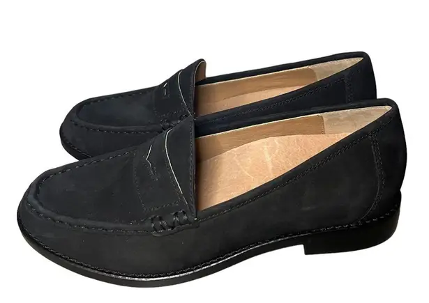 Vionic Waverly Black Suede Loafers Arch Support Sz 5 NWOB