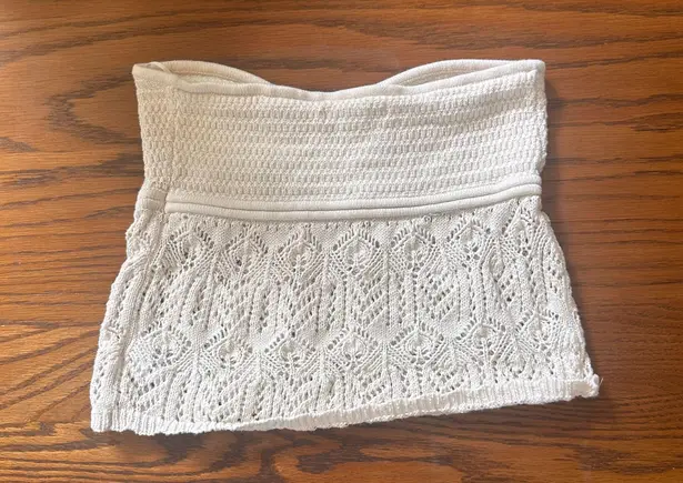 American Eagle Cream Crochet  Tube Top 