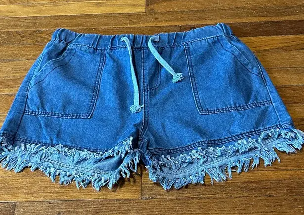 Women’s Denim Pull On Shorts, Sz Large Blue