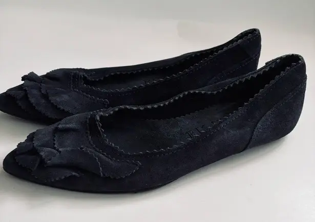 Pedro Garcia Albany Slip On Suede Leather Pointed Toe Ballet Flats Grey Sz 38/8 Brown