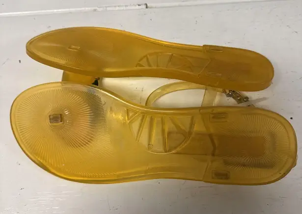 Katy Perry The Geli Sandal Flats PEACH Orange/Yellow Size 9 Jelly Thong Shoes Yellow