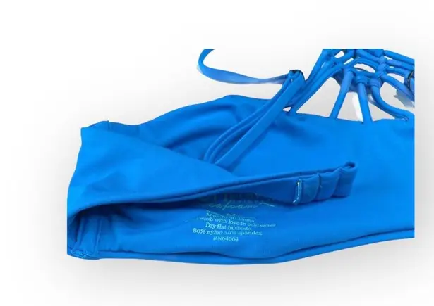 Tori Praver Swimwear Tori Praver ❁ Seafoam Sexy Strappy Caged Front Bikini Top ❁ Teal Blue ❁ Medium