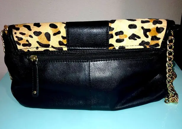 Alfani  Animal Print Crossbody Bag Gold Chain and leather strap