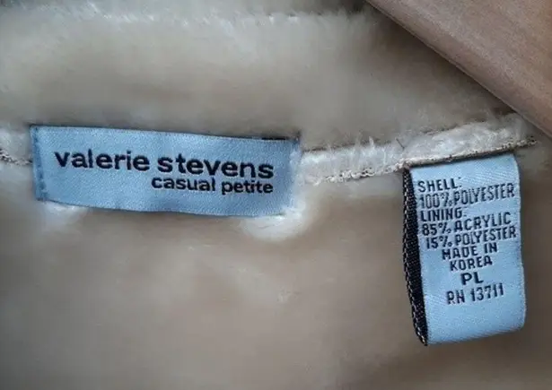 Valerie Stevens Vest Faux Suede Fully Lined Penny Lane Sleeveless Jacket Size LP