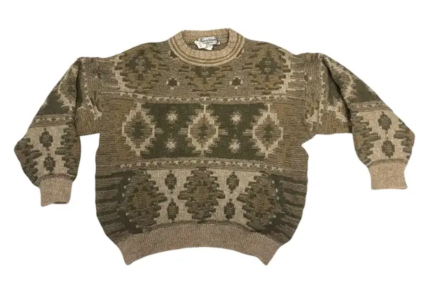 Vintage Bullock & Jones Wool Alpaca Mohair Acrylic Goblin Core Sweater Sz Large Tan - Image 1