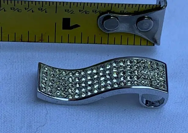 Sterling Silver Women's Curve Loop Pendant, Sparkly CZ Accents