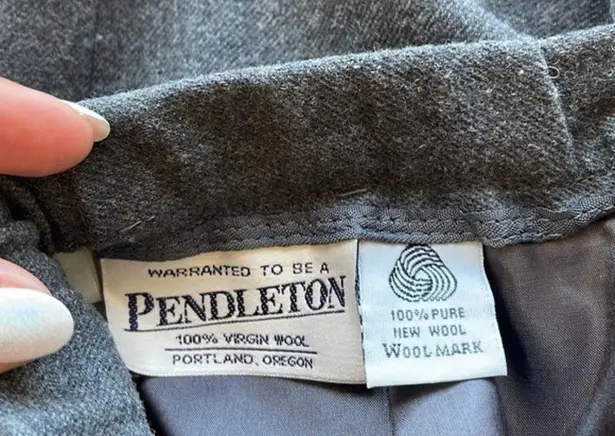 Pendleton Vintage  Gray Wool Pleated Pencil Skirt