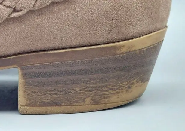 Life Stride Size 8.5M Side Zip Ankle Boots Block Heel Booties Brown Memory Foam