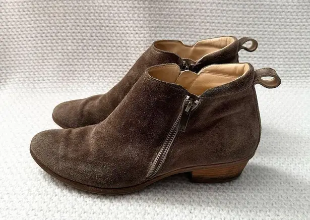 Paul Green  Jillian Coriander Taupe Beige Suede Ankle Zip Low Heel Boot 7UK 9.5US