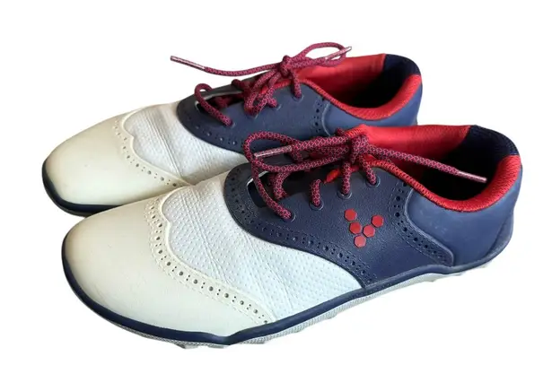 Vivobarefoot Red White Blue Linx Golf Shoes Lace Up Athletic Size 39 8.5 Women's