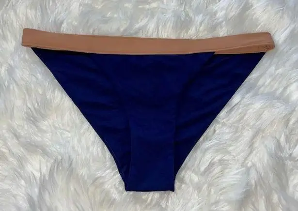 ONIA NWOT  Bikini Bottom Navy Blue Tan Size Large