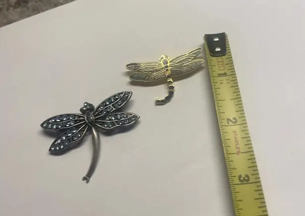Lot Of 2 Brooch Pins Insects Dragonfly