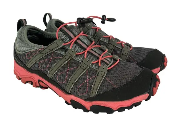 Oboz Sneaker Shoes Womens 8.5 Gray Pink Athletic Low Top Hiking Pull Cord Echo
