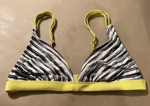Mossimo Stripe Triangle Bikini Top Large Swimsuit Swim Yellow Black Size undefined