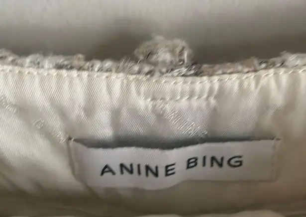 ANINE BING Becky Tweed Short In Beige Plaid