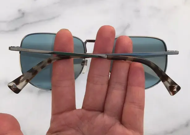 Valentino Garavani Valentino women’s VA 2012 3005/7C Ruthenium Azure blue mirrored sunglasses