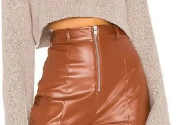 Women's Crop Sweater Turtleneck Long Sleeve Lightweight Soft Casual Brown