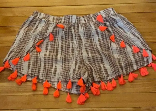 Dizzylizzy NEW Neon Orange Tie-Dye Shorts XL