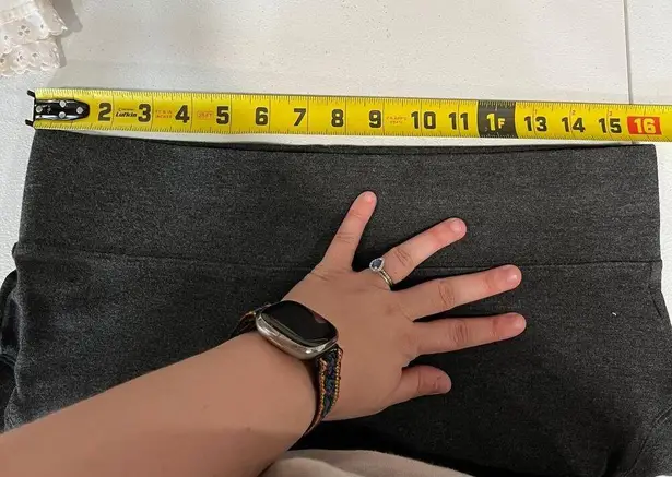 Seven7 Gray Pull On Cropped Leggings Stretch Waist Womens Size Large