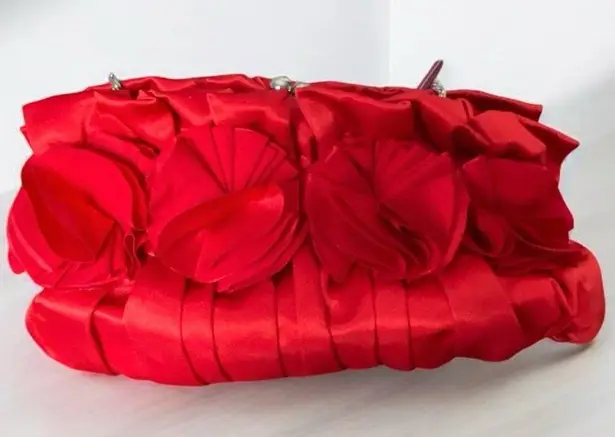 Lulu Townsend Red Satin Evening Handbag Crossbody or Clutch NWT See Descript