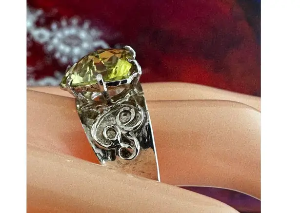 B. Paz Israel Sterling Lemon Quartz Statement Ring 925 Silver