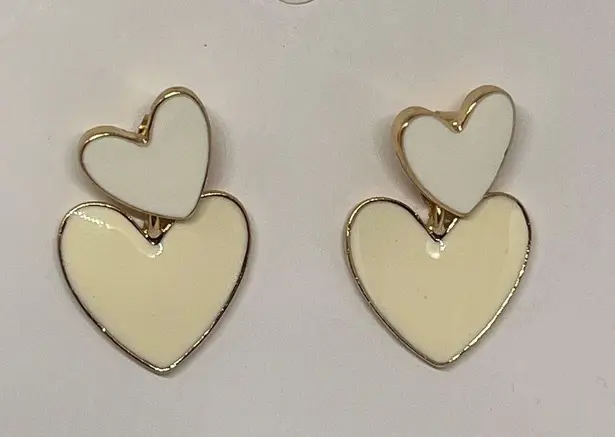 Sweet Heart Shape Titanium Steel Earrings Gold
