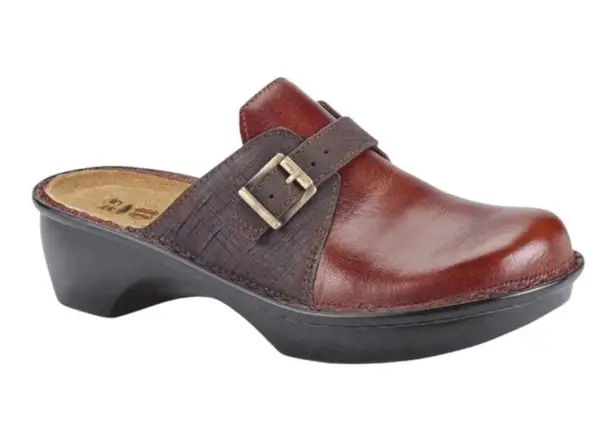 EXC COND NAOT Avignon Everyday Clog Luggage Brown / Mine Brown Leather Strap 9