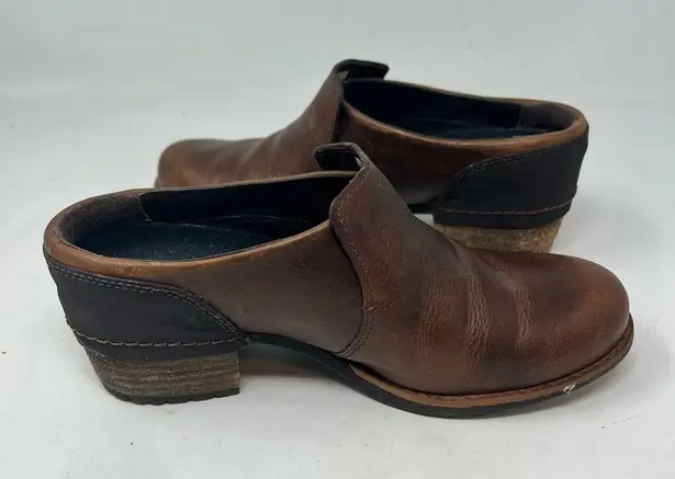 Merrell Womens Clog Oak Brown Leather Stacked Heel Shoes J42468 Size US 6