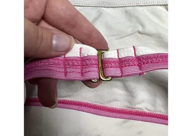 Anne cole Bikini Top 90s Y2K inspired Mess Double Layer Pink White Early 2000s