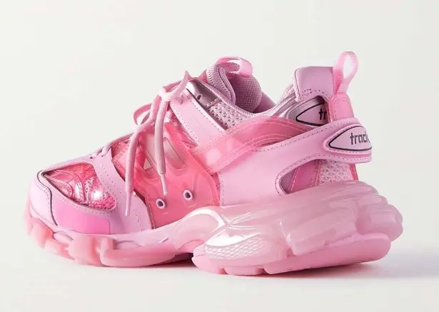 Balenciaga Track Clearsole Logo-Detailed Sneakers in Pink, Size 37 New +Dust Bag
