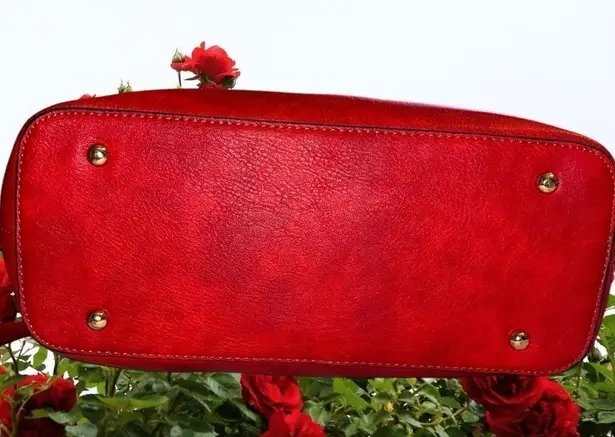 Unbranded beautiful red bag with gold hardware.