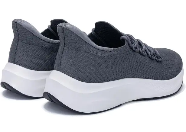 NWT ~ Gray Slip On Lace Front Lightweight Sneakers Athletic Shoes ~ Women 8 1/2 Size 8.5