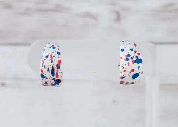 Vintage Stud Earrings Spotted Hoop Like