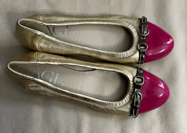 AGL Attilio Giusti Leombruni Gold Leather & Pink Cap