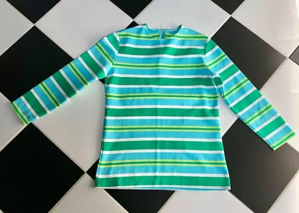 NWT Vintage 2 Piece Set Devon Kelly Green Pants & Long Sleeve Shirt Stripes Sz M Size M