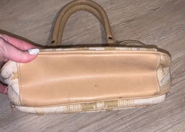 Beige & off white multiple compartment palomino tapestry serape satchel bag