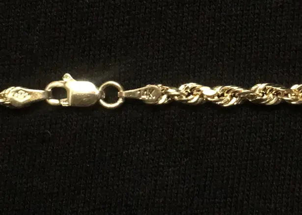 Real 14k Hollow Gold Rope Chain 22in 3mm
