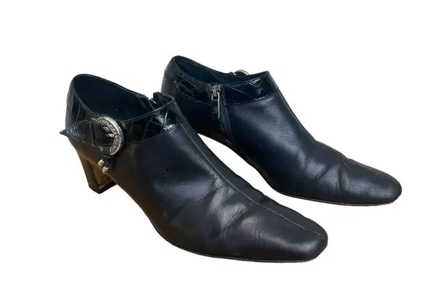 Brighton  Tucker Made In Italy Black Leather Bootie Size 8.5.