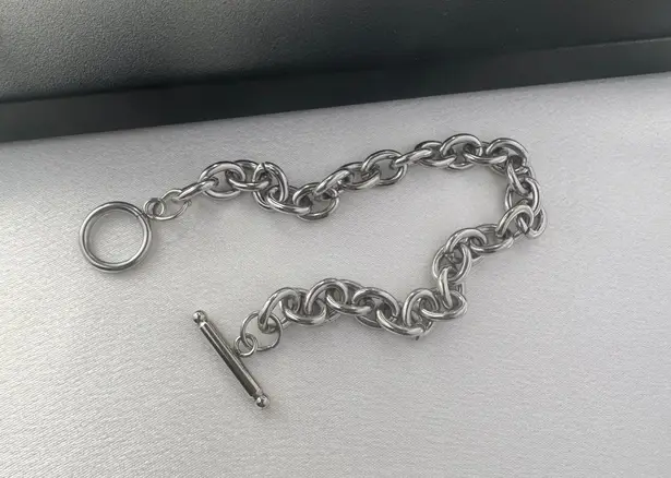 Link Chain Bracelet for Men Women Streetwear Unisex Style Silver