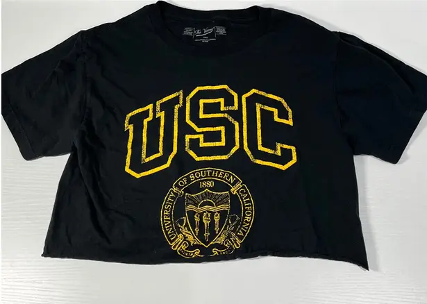 USC university of southern California Trojans Cropped T Shirt Size Small Black
