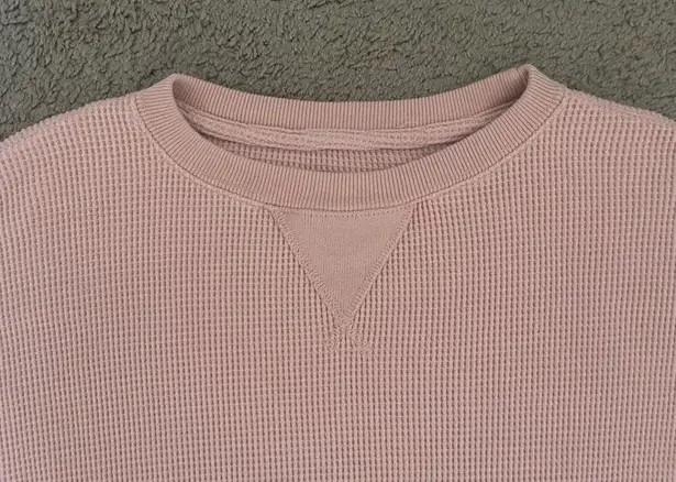 Abercrombie & Fitch  Waffle Oversized Crop Long-Sleeve Crew Top