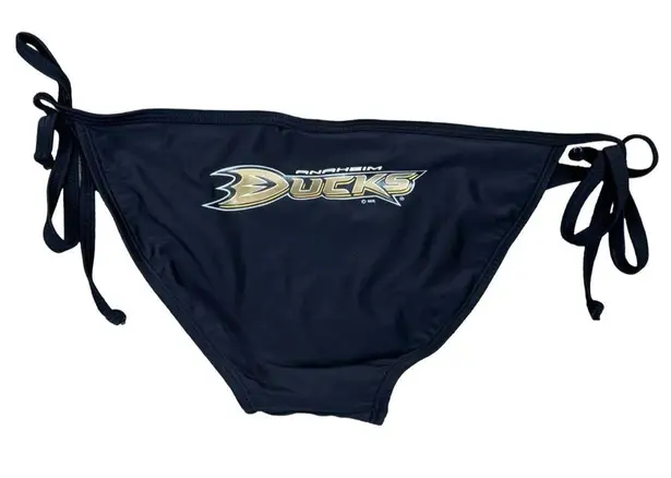 Anaheim Ducks NHL Black Side Tie Bikini Bottom XS NWT