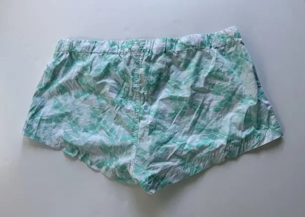 J.Crew COTTON SLEEP Tie Dye SHORTS Aqua Green 100% Cotton Drawstring Lounge L Size L