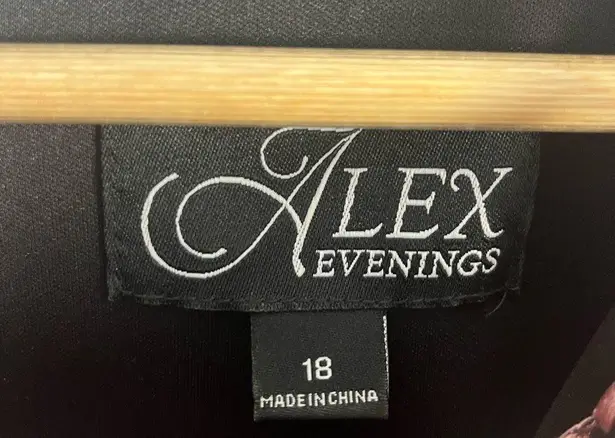 Alex Evenings Jersey Midi Dress and Sheer Attached Jacket CORAL/BLACK size 18