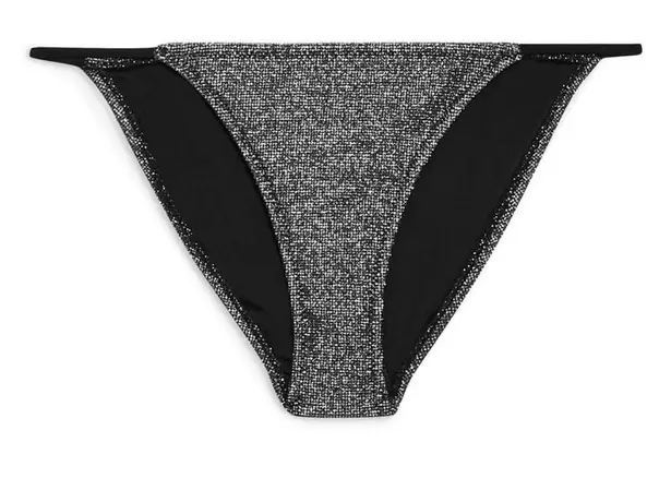 Topshop  | Gray Metallic Tanga Bikini Bottom